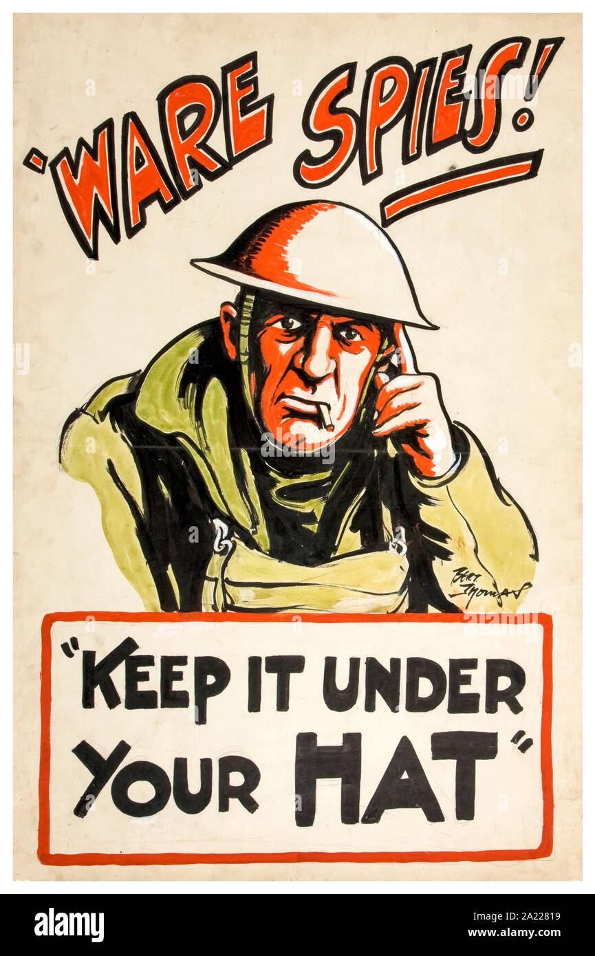 British, WW2, Careless talk, (Beware) `Ware spies!, Keep it under your